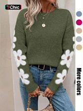 G 86412 Flower Jacquard Pullover Knit Top �����Ứ���^ᘿ���