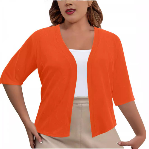 New Amazon European and American Plus Size Women's Elegant Top Solid Color Shawl Sleeveless Cardigan Knitwear