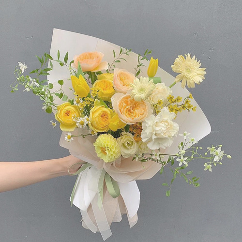 Li Zhiran flower wrapping paper flower shop bouquet floral packaging thickened waterproof solid color Korean paper wholesale