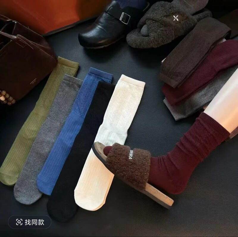 Women's mid-calf socks for spring, autumn, and winter, hollow mesh, solid color, versatile, suitable for Birkenstock shoes, trendy lazy style slouch socks for women Women's mid-calf socks for spring, autumn, and winter, hollow mesh, solid color, versatile, suitable for Birkenstock shoes, trendy lazy style slouch socks for women