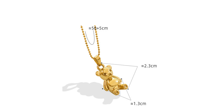 Nischenlicht Luxus Bär Halskette Titanstahl Überzogen 18 Karat Gold Trendiger Schmuck Großhandel display picture 1