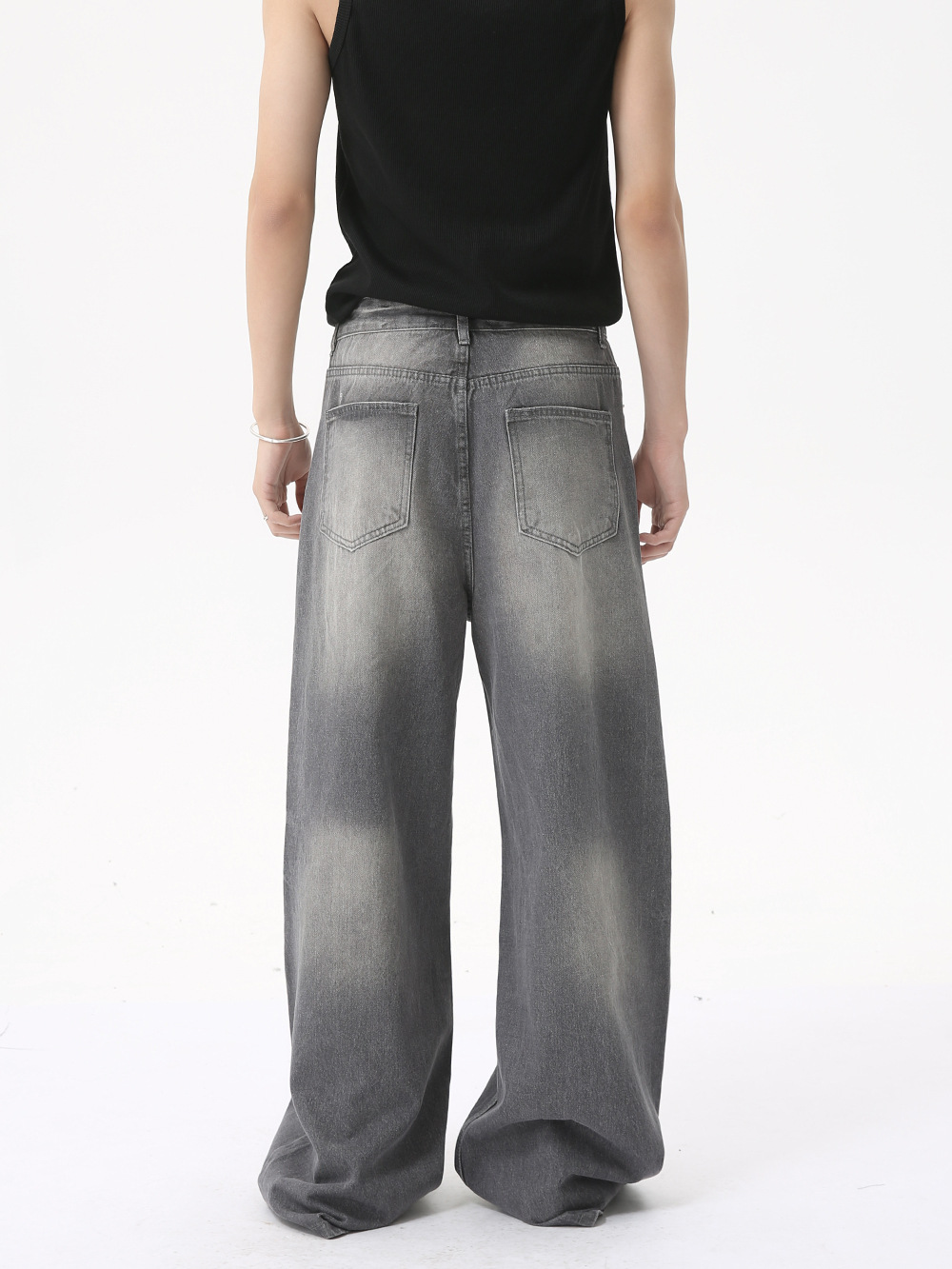 MTLCLOTHES Ropa de hombre | American cleanfit retro calle alta pierna ancha recta salvaje jeans blancos de moda