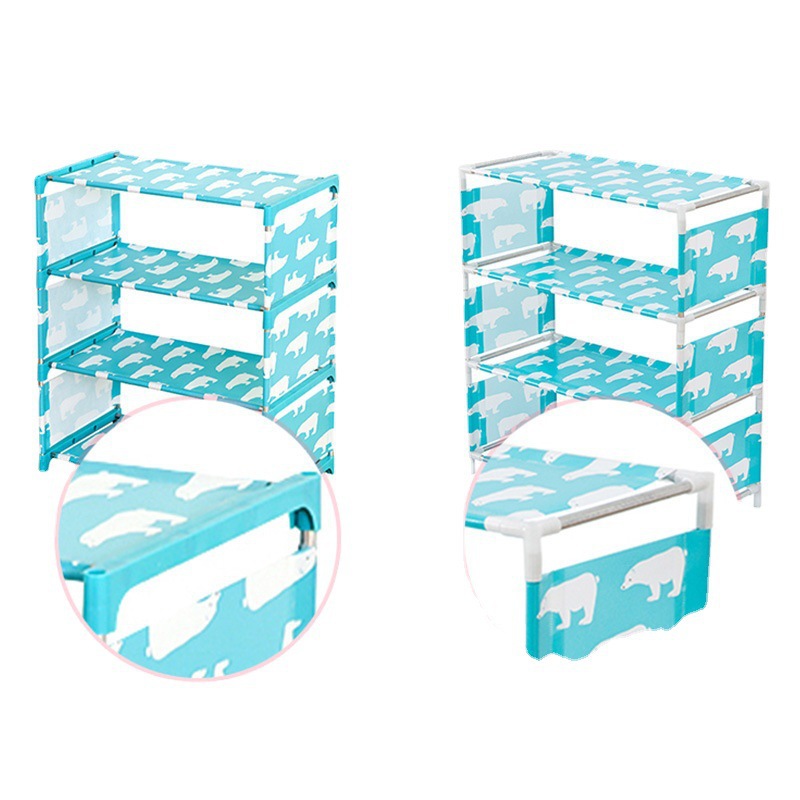 Zapatero de tela multifuncional a prueba de polvo, dormitorio de estudiantes, ensamble de tela no tejida gruesa, zapatero simple, estante plegable