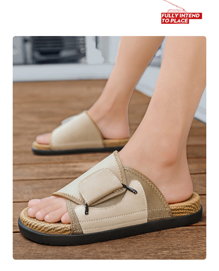 Dép sandal nam quai ngang bít mũi chống trượt đi biển cỡ lớn — kaki, màu be, đen chi tiết 15