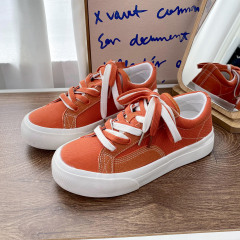 日系橘色帆布鞋女ins潮復古港風chic百搭學生妹子夏季滑板鞋K8-18