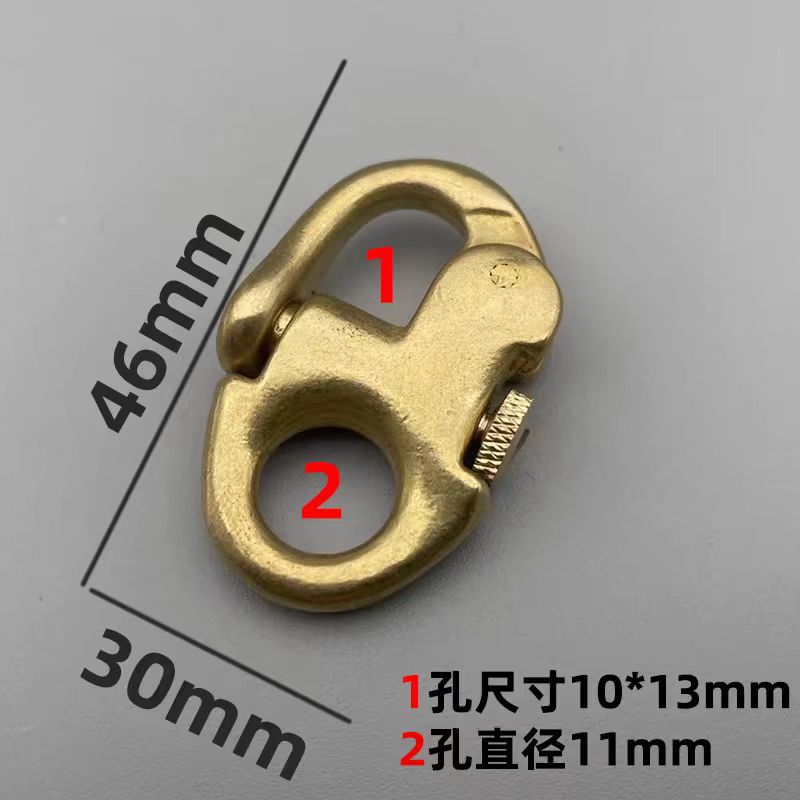 Dongguan cobre roto creativo puro latón sólido llavero Navy hebilla DIY bolsa correa de hombro gancho táctico hebilla de liberación rápida