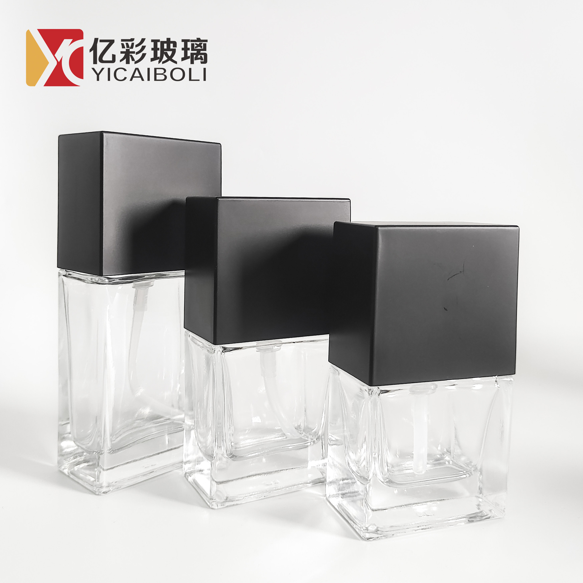 化妆品方形玻璃粉底液瓶蒙砂透明分装瓶BB隔离霜瓶四方按压喷雾瓶