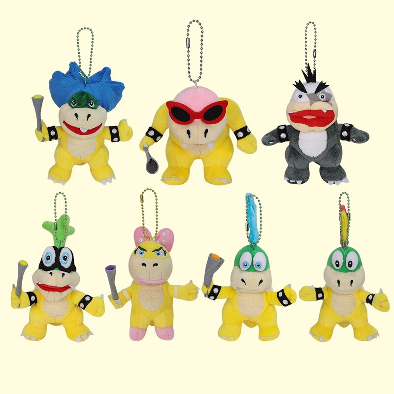 7 Types of 5inch Kuba Fire Dragon Son Larry Remi Morton Luwei Iggy Plush Doll Backpack Keychain Pendant
