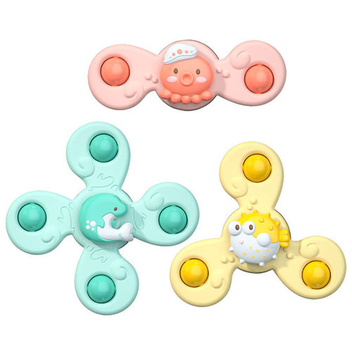 Children's Cartoon Baby Suction Cup Spinner Baby Toy Spinning 0-6 Months Newborn Puzzle 0-3 Years Old Gyro