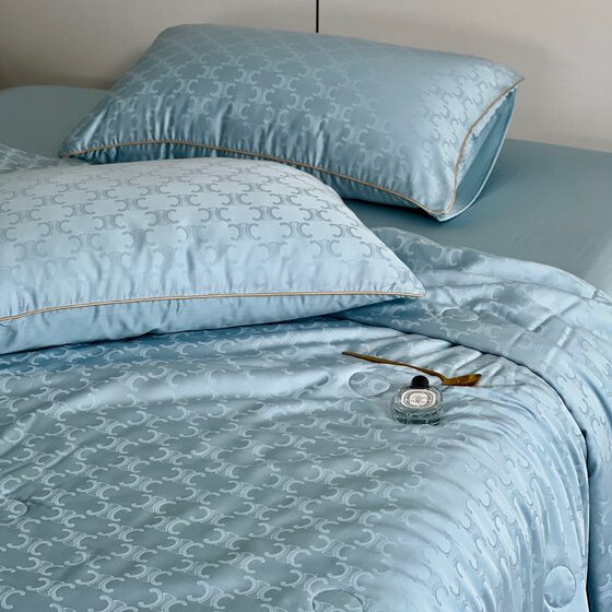 Cool Tencel Jacquard Summer Quilter Four-piece Simple Naked Sleeping Air-conditioning Quilter Summer Washable Summer Quilter