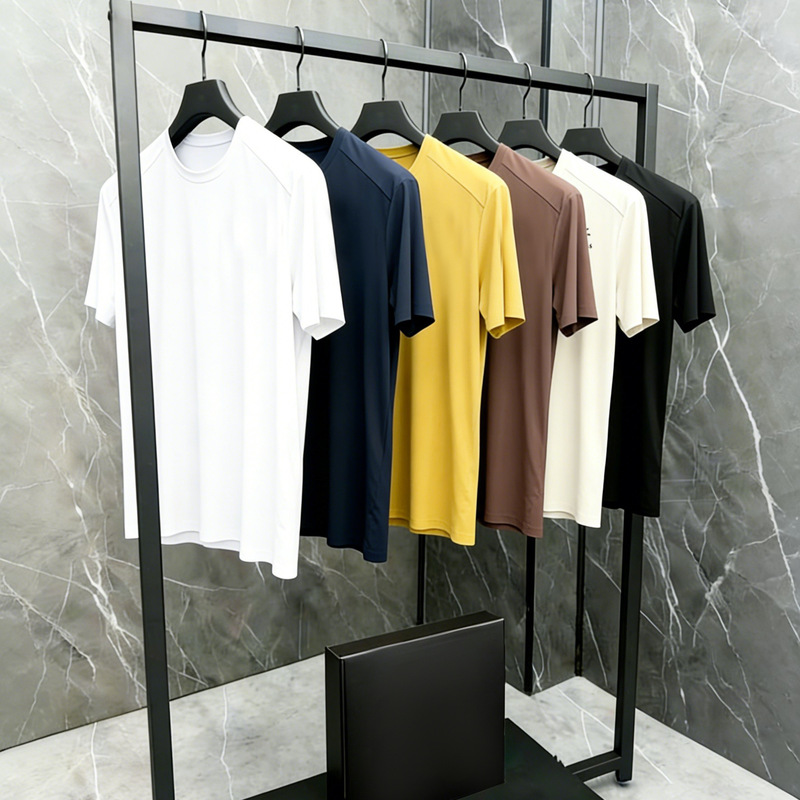 Dainiao Affordable Quick-Dry Breathable Men's Round-Neck Short-Sleeve T-Shirt, New Summer Style, Solid Color, Sports Fitness, Ice Silk, Antibacterial, Casual Dainiao Affordable Quick-Dry Breathable Men's Round-Neck Short-Sleeve T-Shirt, New Summer Style, Solid Color, Sports Fitness, Ice Silk, Antibacterial, Casual
