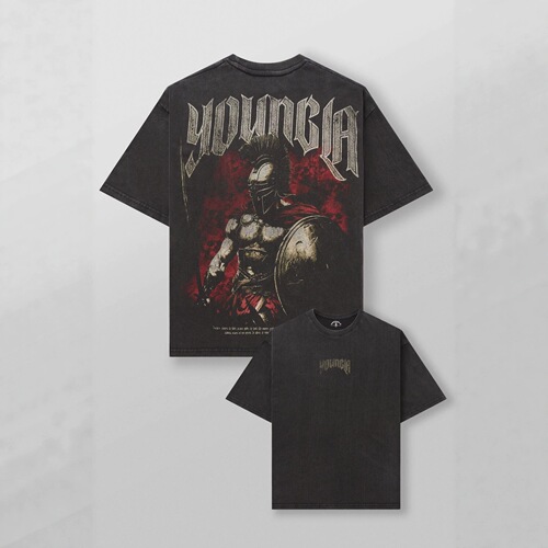 Youngla men's sports, leisure and fitness printed style large version loose cotton short-sleeved T-shirt on sale one item