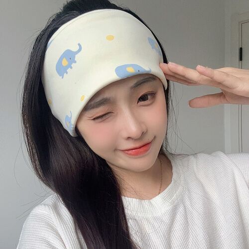 Cute Popstar Headband Hat Japanese Postpartum Hairband Pregnant Spring Summer Breathable Wide Edge Postpartum Sweat Absorbent Cotton