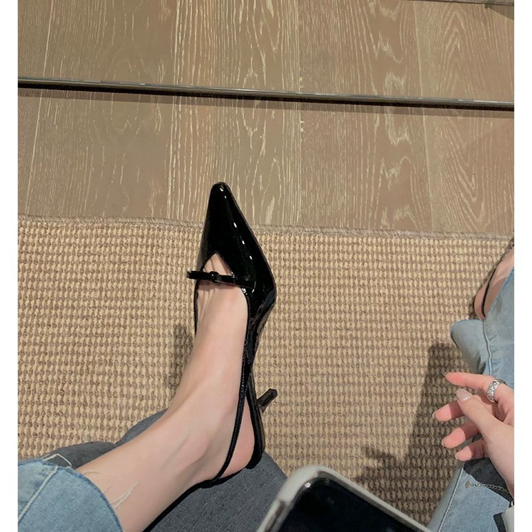 Новинка 2025 года, потрясающие женские босоножки на высоком каблуке из натуральной кожи с бантом, босоножки на высоком каблуке с ремешком на шпильке, босоножки с острым носком