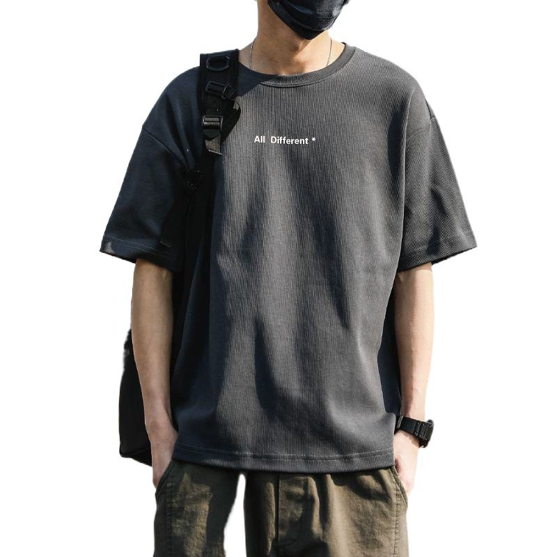 Хлопок тяжелый вес свободный хлопок белый с короткими рукавами рубашка мальчиков сплошной цвет футболки мужской одежды в стиле Гонконга