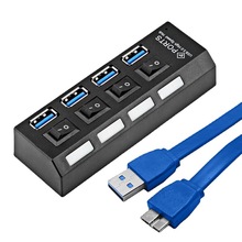 USB3.0独立4口开关3.0分线器USB集线器带开关四口开关3.0扩展坞