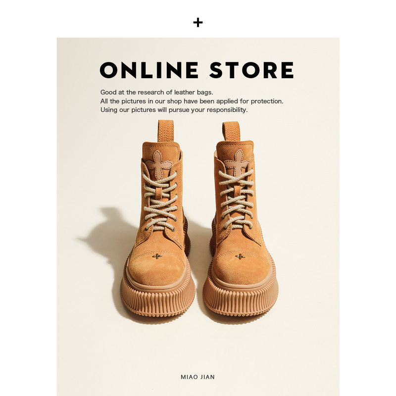 【Guanshun】 Wu Xuan Yi's Same Style 20246 Suede Cowhide Mid-Calf Martin Boots Thick-Soled Short Boots Gingerbread Desert Boots 【Guanshun】 Wu Xuan Yi's Same Style 20246 Suede Cowhide Mid-Calf Martin Boots Thick-Soled Short Boots Gingerbread Desert Boots