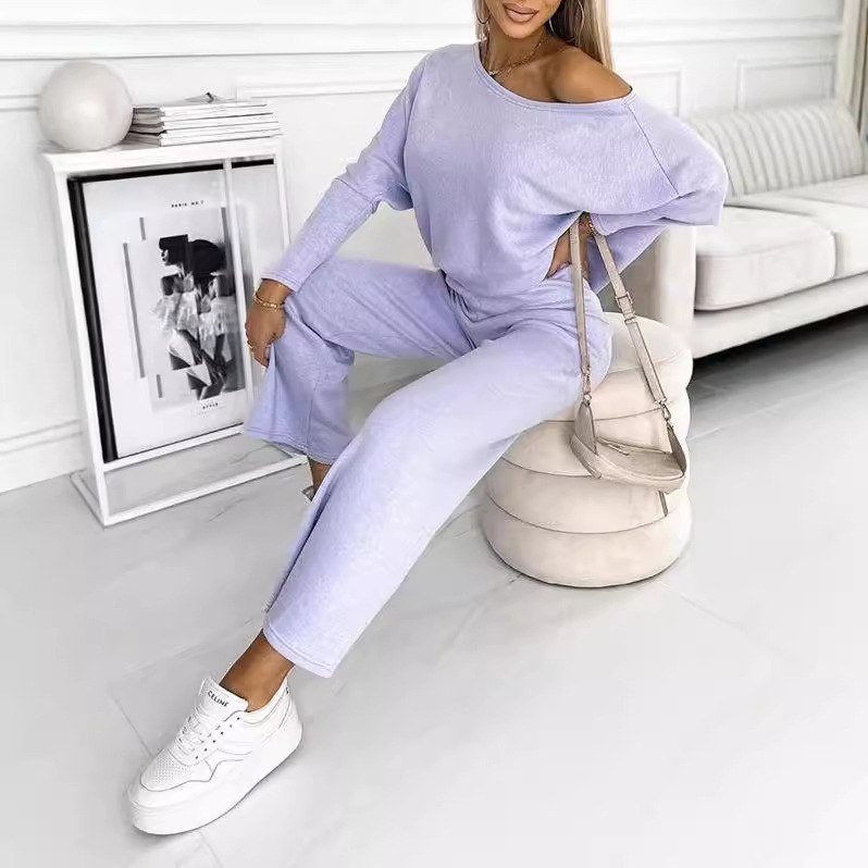 Dammekleeder Einfarwegt Dammekostüm mat ronnem Ausschnëtt, laanger Äermel_voghion.com