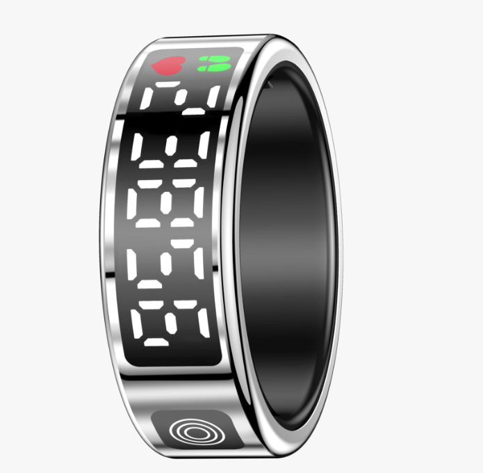 Transfronterizo SR08 anillo frecuencia cardíaca oxígeno ejercicio sueño monitoreo de salud cepillo de vibración pulso táctil inteligente portátil