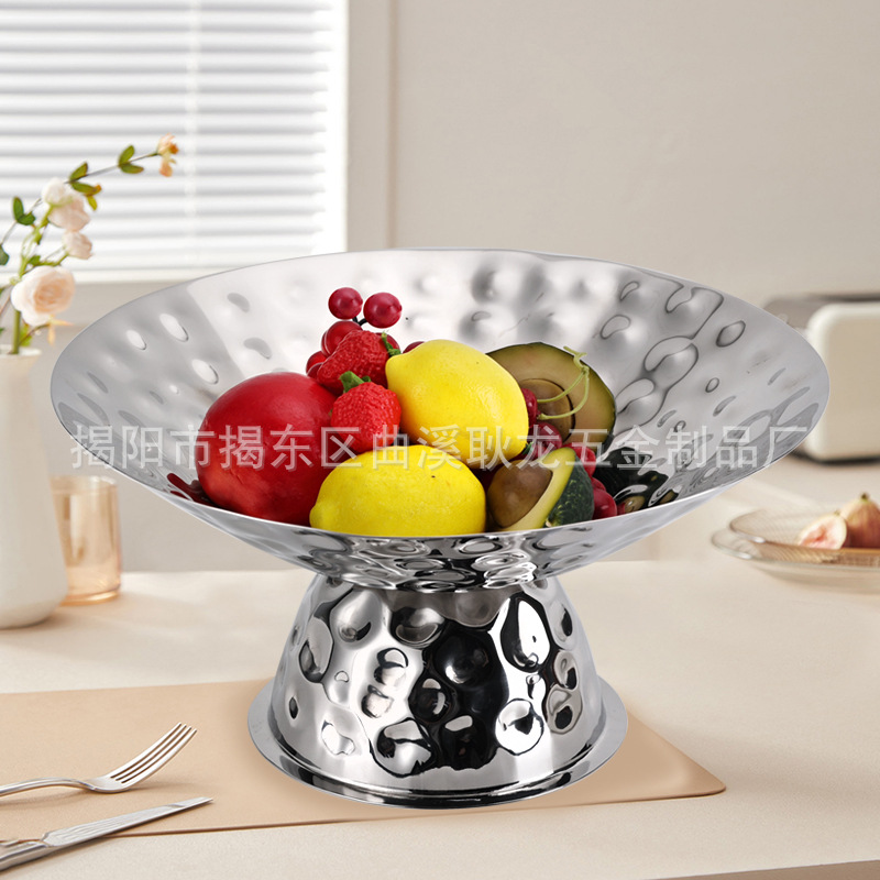不锈钢锤点水果盘自助餐豪华食物展示盘创意造型刺身盘冷菜沙拉盘