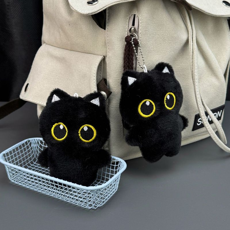 新款大号黑猫玩偶毛绒公仔挂件可爱猫咪包包钥匙扣挂饰玩偶批发|undefined