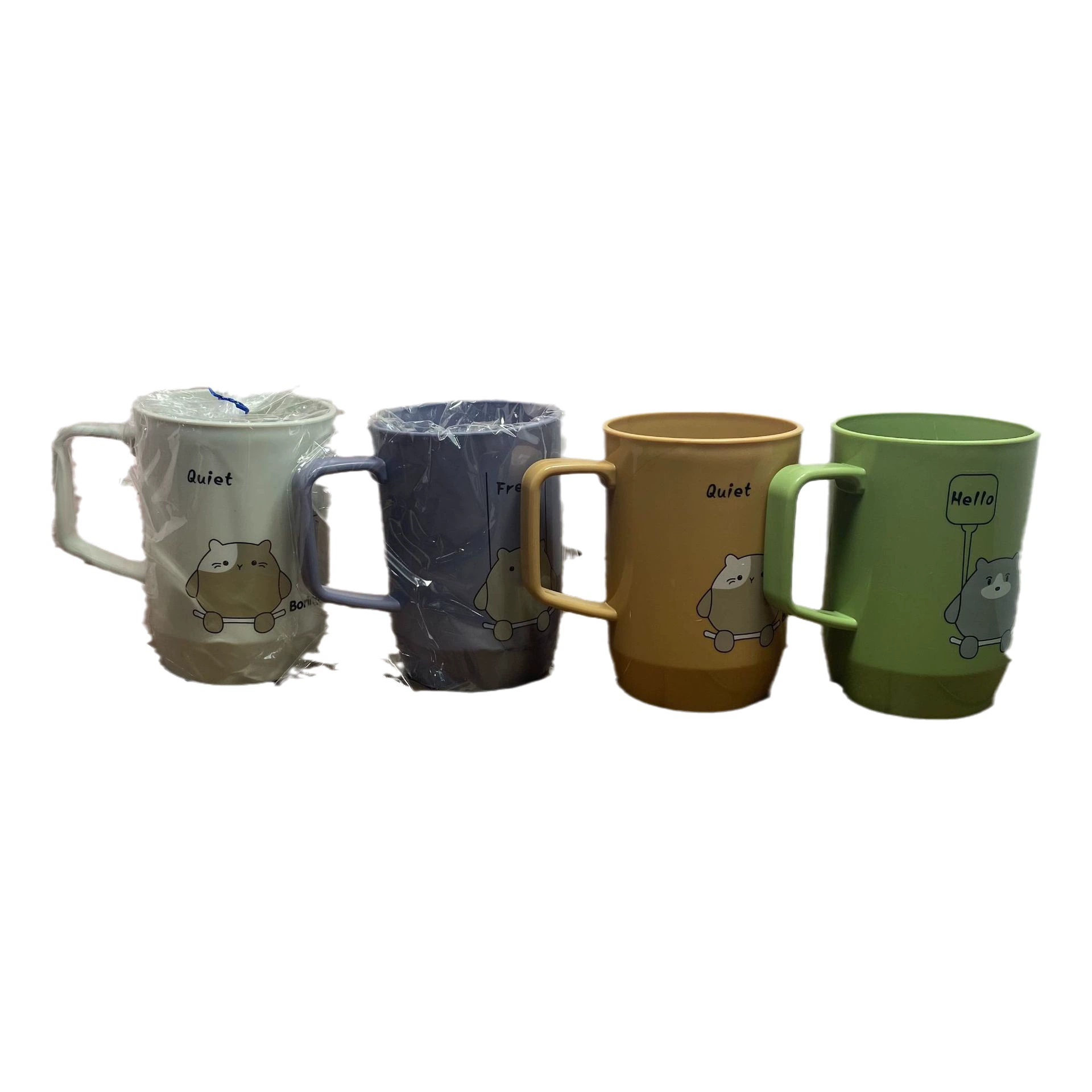 优品树 3347 mouth cup PP material plastic toothbrushing cup household mouthwash cup dental cylinder cartoon pattern toothbrushing cup