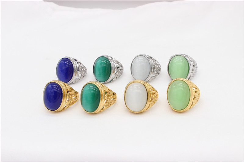 23g Weight Natural Stone Inlay Material Rings Classification 1 Piece Quantity Street Occasion Titanium Steel Material Color Block Pattern Men's Gender Inlay Design Retro Style Retro Color Block Titanium Steel Inlay Natural Stone Men's Rings 1