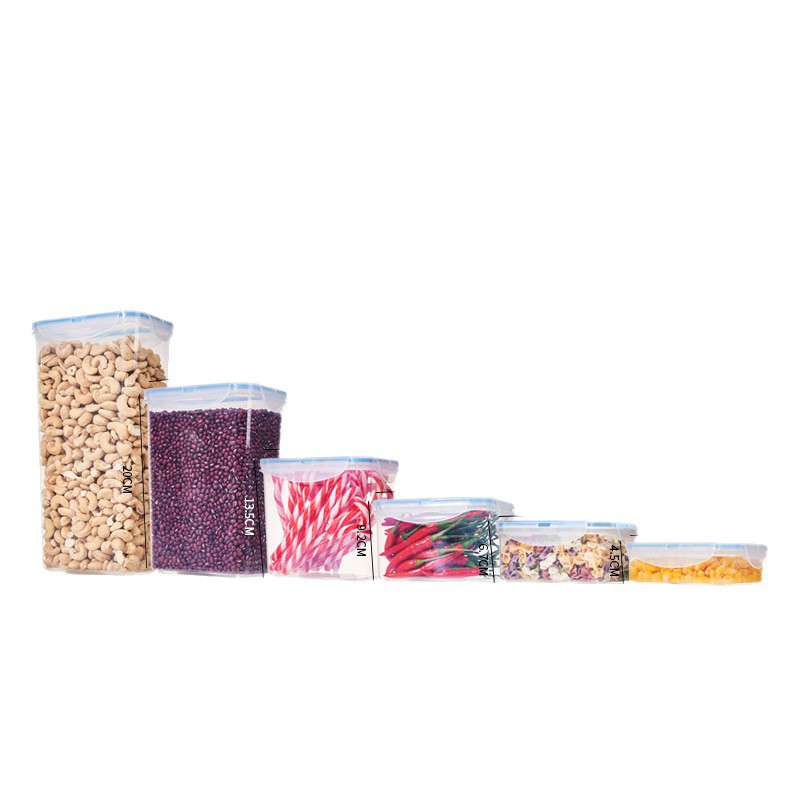 Tarro sellado de plástico PP transparente de grado alimenticio transfronterizo, frigorífico de cocina, caja de almacenamiento, caja de almacenamiento, tanque de almacenamiento de granos integrales