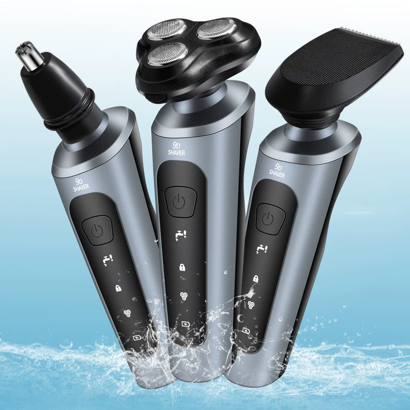Электробритва 9688 аккумуляторная, набор 3–4 в 1 для всего тела, USB‑зарядка, 500 мА·ч