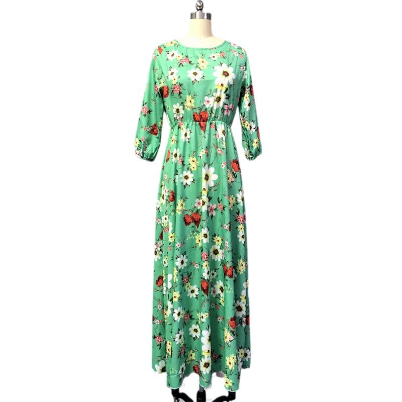2025 New Cross-Border Supply European And American Women's Clothing Chiffon Printed Long Skirt Bohemian Vacation Style_ecoleips.com