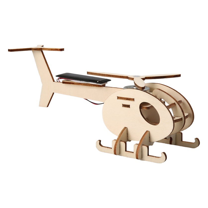 Experimento científico traje solar helicóptero pequeño juguete infantil hecho a mano DIY Tecnología pequeña invención producción