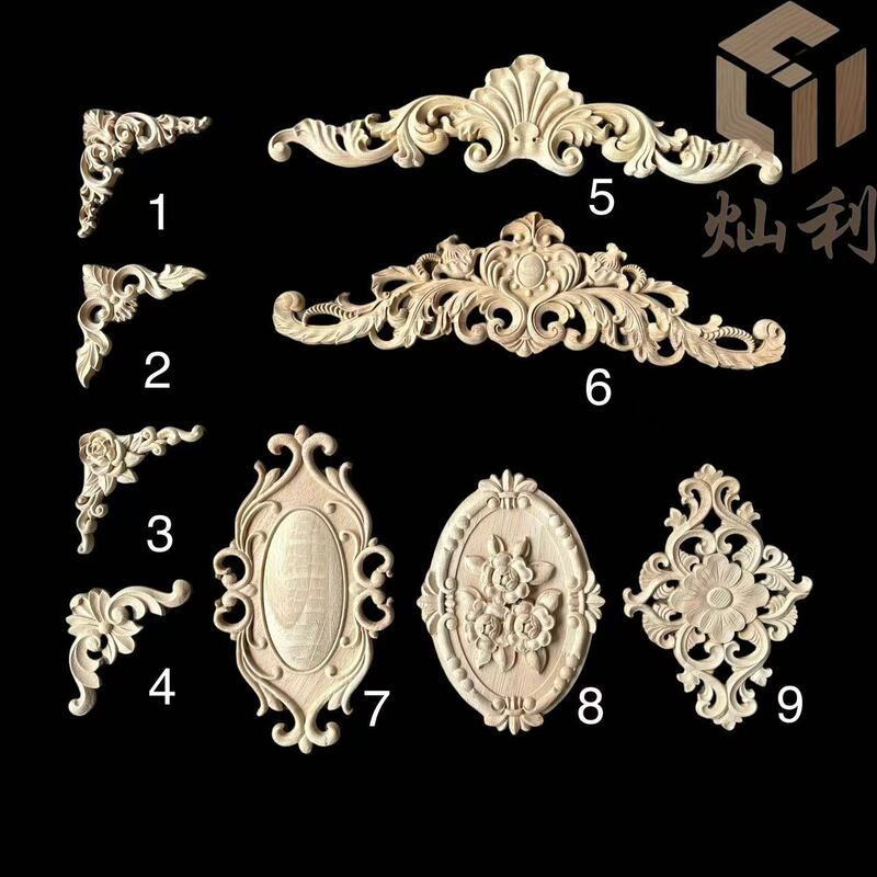 Dongyang Wood Carving European Solid Wood Furniture Decals Fine Carving Piece Cabinet Door Flower Wooden Flower Translucent Carving Decoration Factory Direct Sale Dongyang Wood Carving European Solid Wood Furniture Decals Fine Carving Piece Cabinet Door Flower Wooden Flower Translucent Carving Decoration Factory Direct Sale