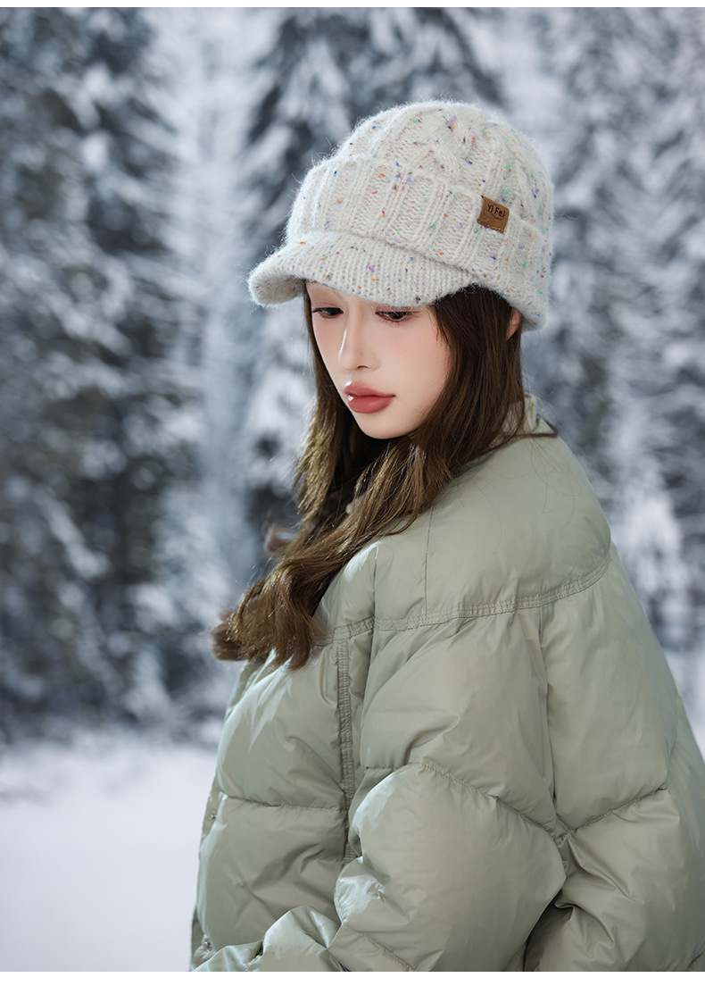Warm Men's Sequin Duckbill Cap With Ear Protection For Winter_voghion.com
