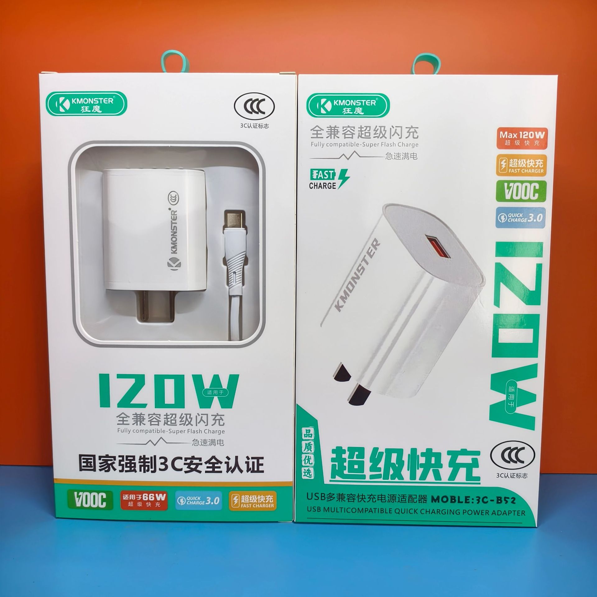 B52 es compatible con cargadores de un solo cabezal de 120 W y cables de datos Android heredados.