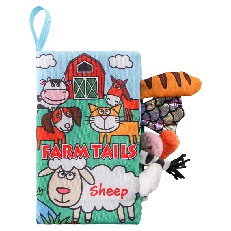 Bebé animal cola libro de tela libro de juguete educativo desgarrable libro de tela del bebé anillo de papel Ilustración libro de educación temprana Juguetes