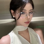 复古金属猫眼纯欲眼镜可配度数女银框清冷高智感素颜防辐射抗蓝光