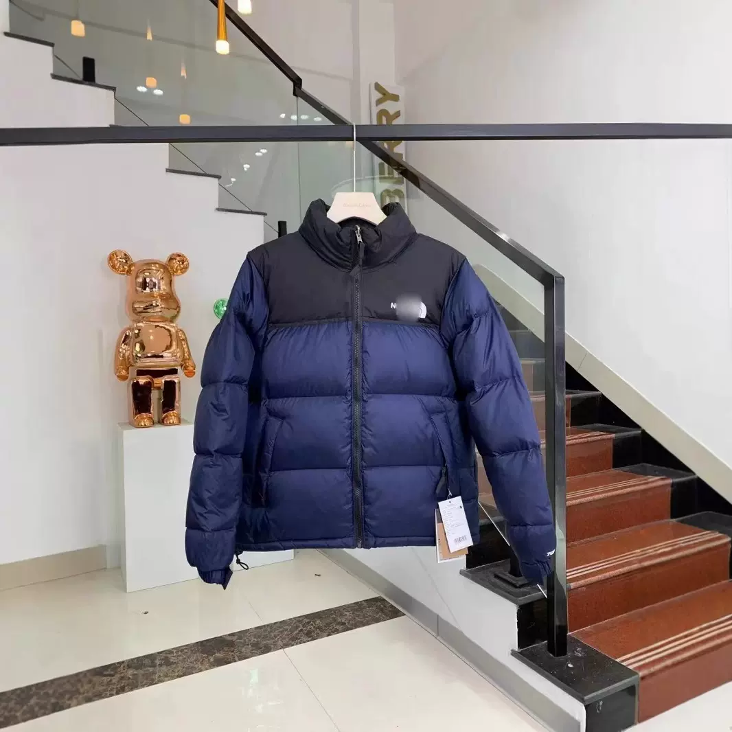 北家潮牌现货撞色连帽字母刺绣羽绒服男秋冬保暖御寒舒适百搭外套