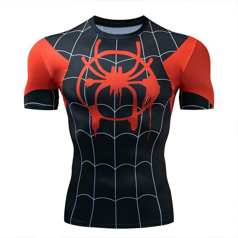 平行宇宙スパイダーマン半袖長袖tシャツ漫威映画周辺コスプレ衣装速乾レオタード|undefined