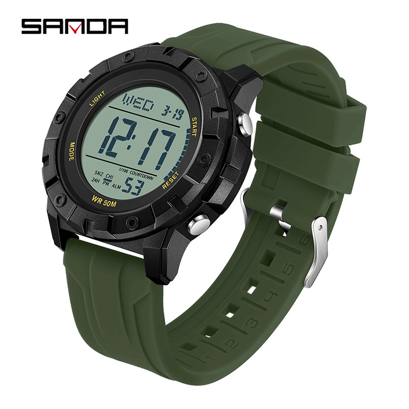 Sanda nuevo reloj electrónico SANDA reloj multifuncional para estudiantes masculinos y femeninos reloj electrónico de moda a prueba de agua al aire libre