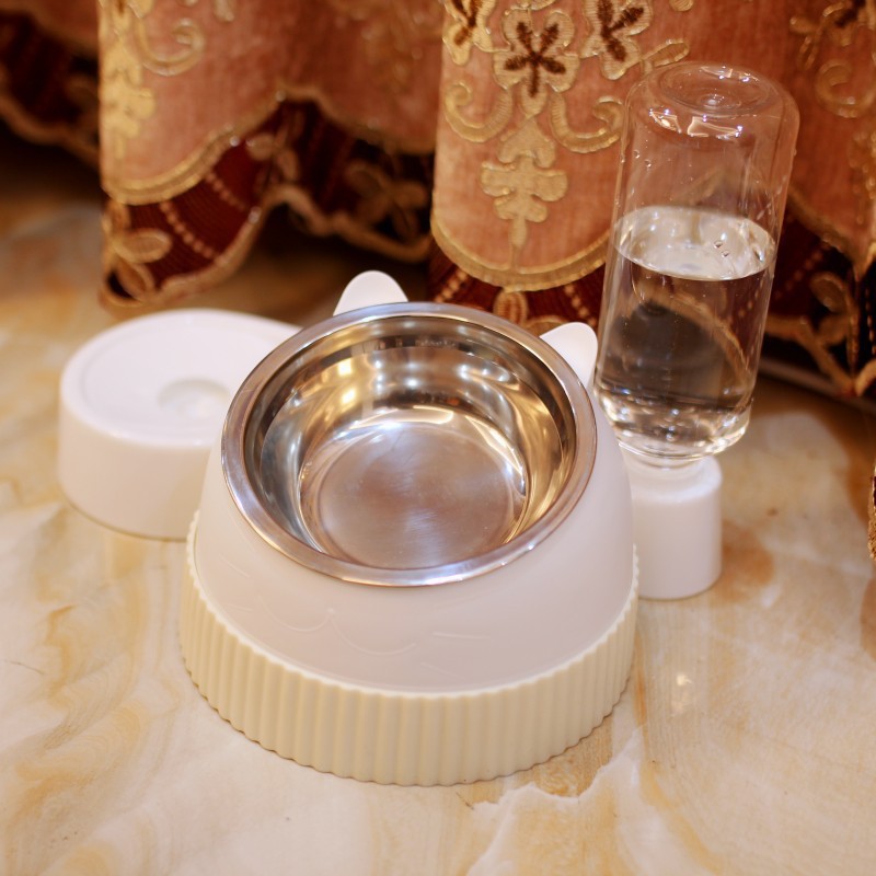 고양이 꼬리 흰색 슬로우 푸드 그릇 [스테인리스 200ml]