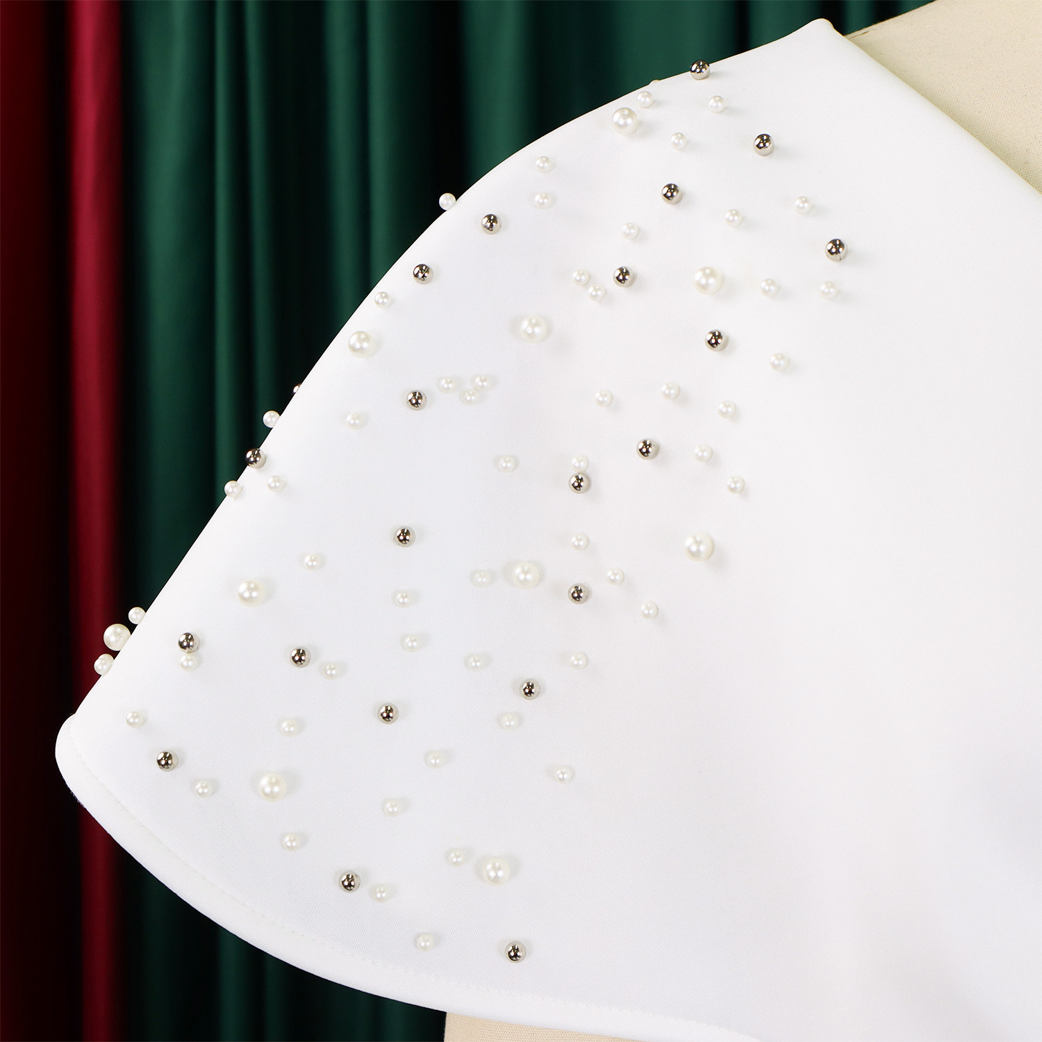 Robe de soirée sexy à col en V et à volants avec fente perlée, robe de banquet de tempérament de célébrité_voghion.com