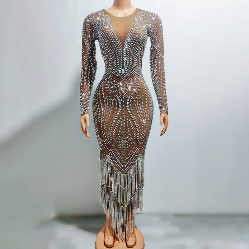 Nocance Trendyy Products 2024 Long-Sleeved Luxury Dress Shiny Gold Party Dress Prom Dress