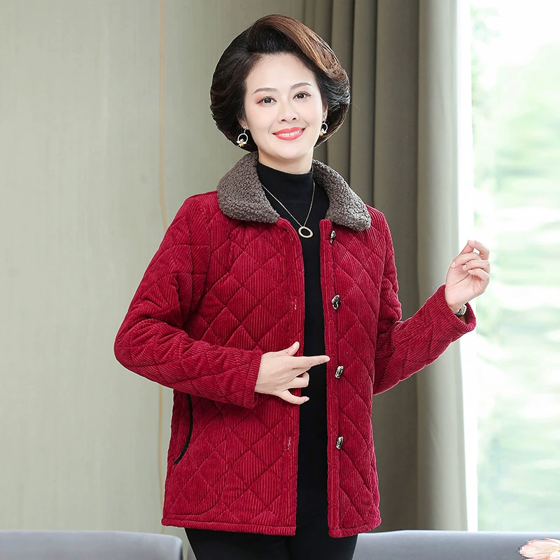 Женская осенне-зимняя куртка с хлопковой подкладкой для женщин среднего и пожилого возраста, короткая стеганая куртка с хлопковой подкладкой в иностранном стиле, новинка 2021 года, хлопковая подкладка