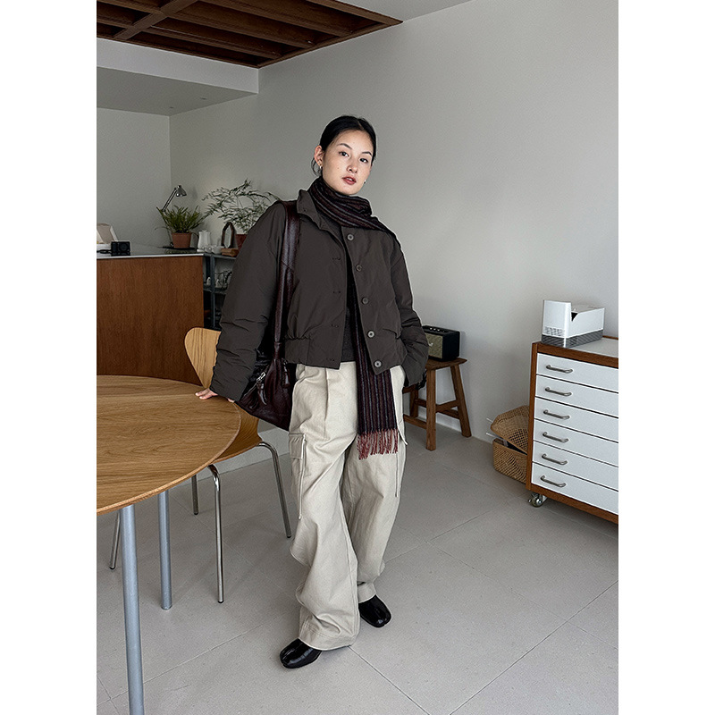 木兰 简约短款羽绒服女2025十三行冬季新款御寒保暖百搭外套55885