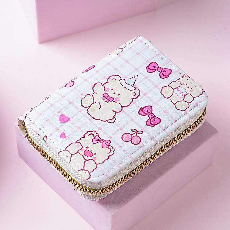 Estilo japonés lindo creativo mini órgano titular de la tarjeta de gran capacidad Multi-tarjeta de dibujos animados hembra anti-desgaussing titular de la tarjeta bancaria