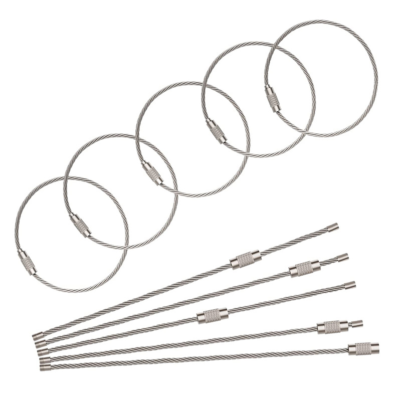 Amazon caliente-Venta de cuerda de alambre de acero anillo de alambre de acero recubierto de color anillo de alambre de acero inoxidable cerradura de la cuerda Weiye anillo