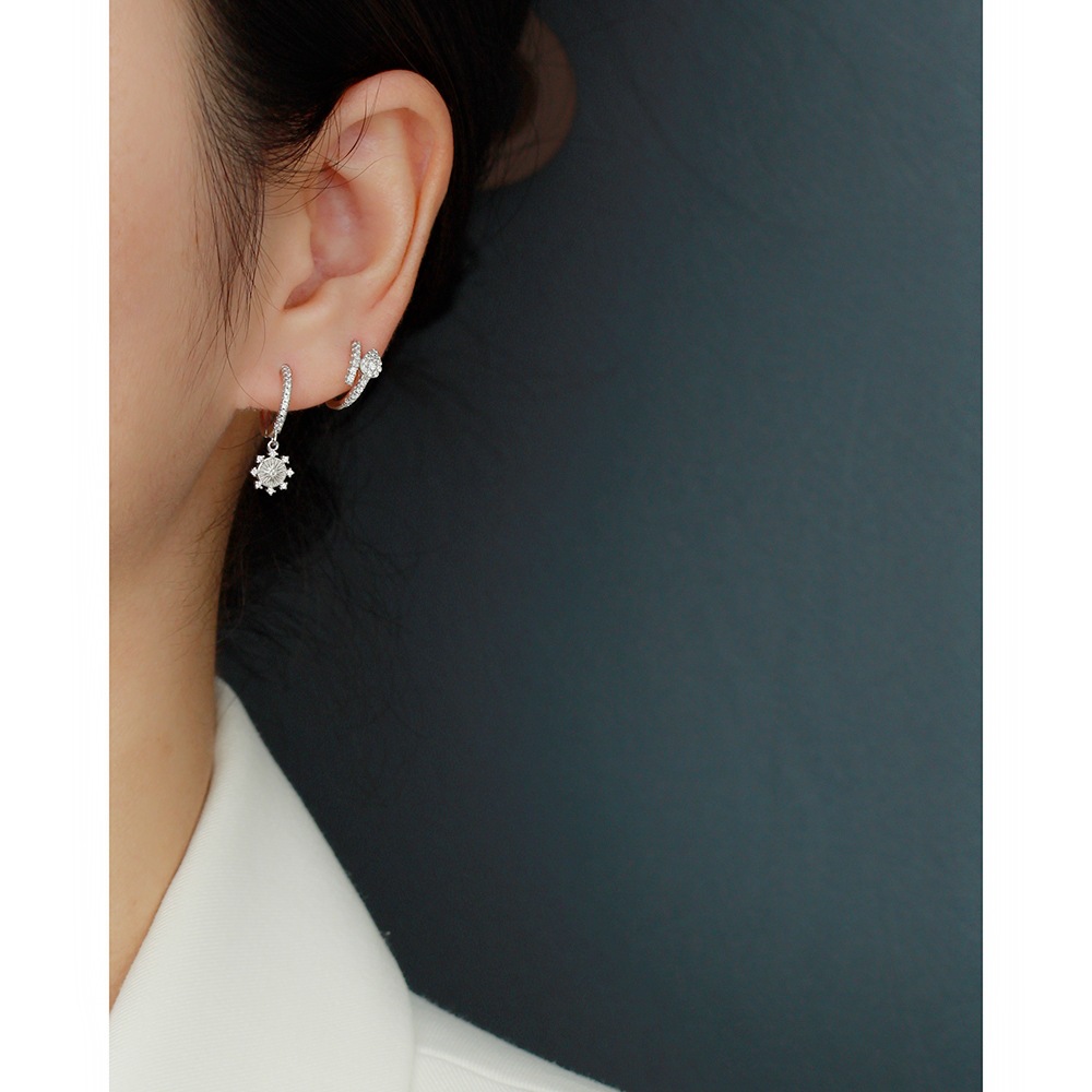 Fashion Geometric Sterling Silver Plating Zircon Earrings 1 Pair