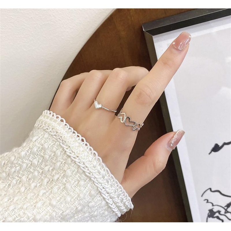 NUOVO Anello da donna a cuore cavo, aperto, design di nicchia, stile Ins, moda minimalista, anello unico per l'indice da donna_voghion.com