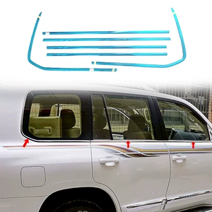 Toyota 2008-2016 Land Cruiser LC200 üçün Paslanmayan Polad Pəncərə Trim Zolağı 6 ədəd