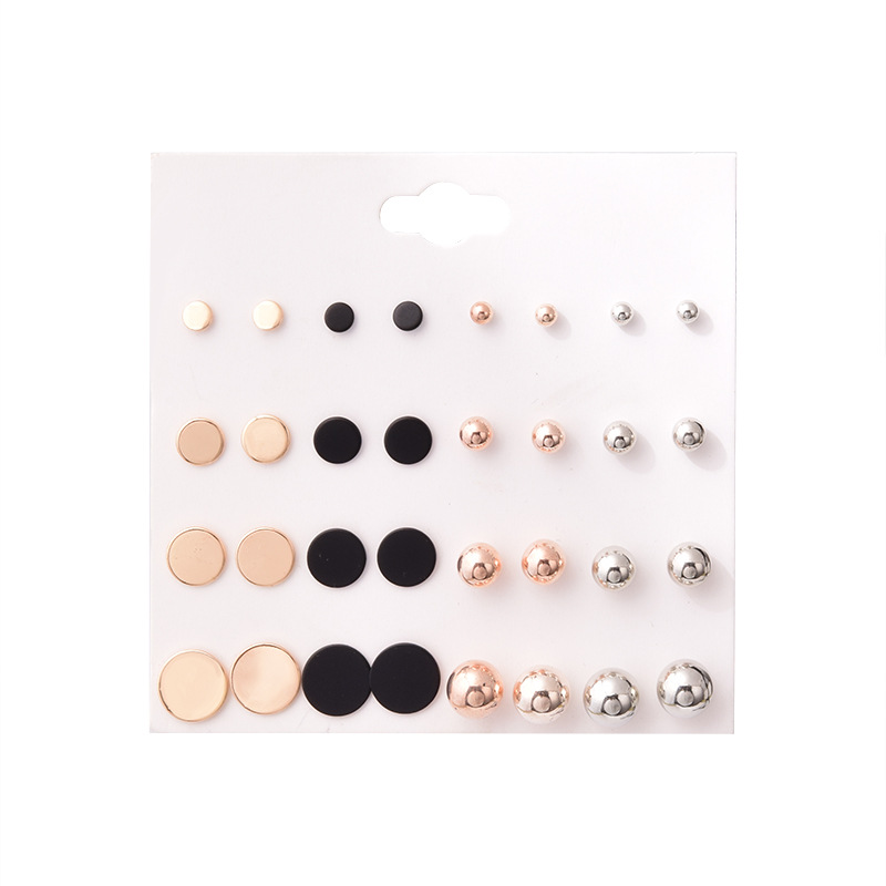 Fashion Round Alloy 16 Pairs Of Earrings Set Wholesale display picture 6